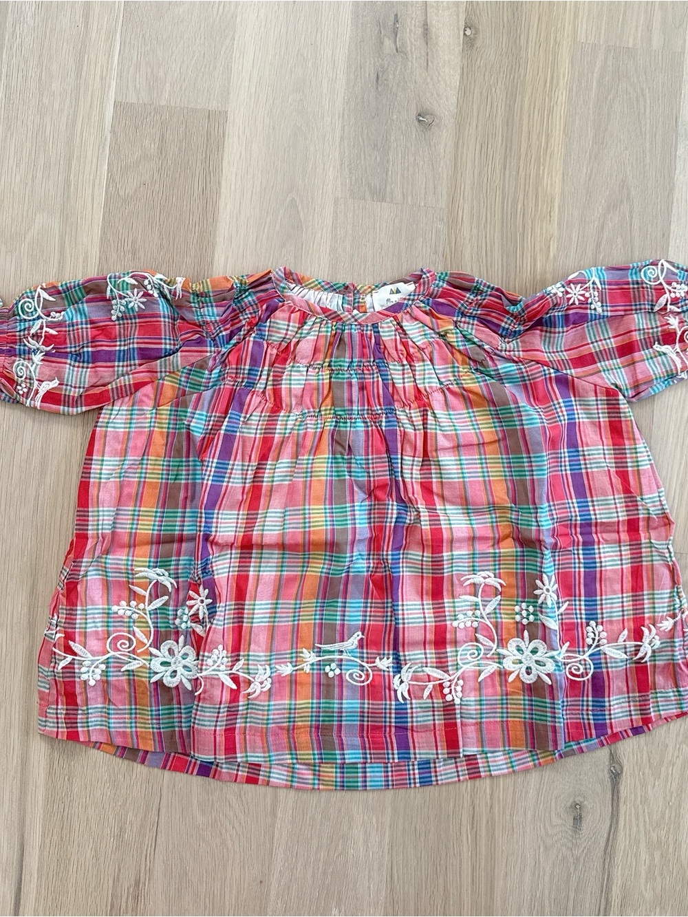 NWT Mrs a Little Girls' Plaid Embroidered Dress - Picture 4 of 12
